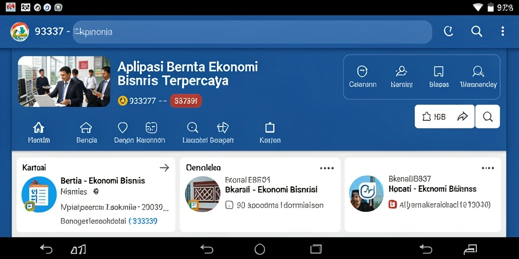 Antarmuka aplikasi 93337 yang ramah pengguna untuk berita ekonomi dan bisnis.