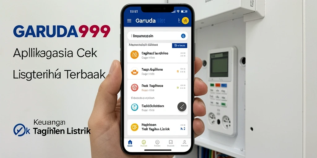 Tampilan antarmuka pengguna GARUDA999 untuk Cek Tagihan Listrik.