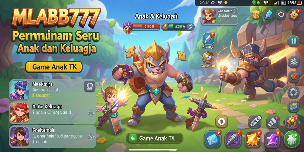Tampilan utama MLBB777 yang ceria dan ramah anak.