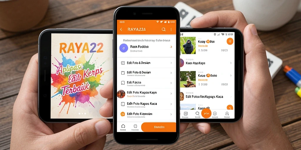 Screenshot utama menunjukkan antarmuka RAYA22 yang intuitif dan fitur editing kertas kaca yang bermanfaat.