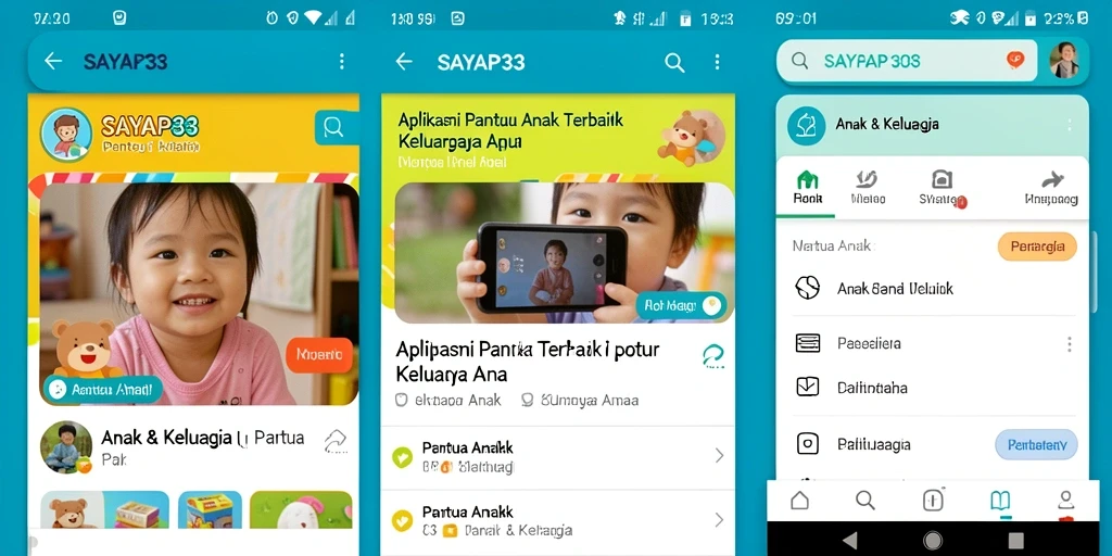 Antarmuka aplikasi SAYAP33 untuk memantau aktivitas anak.